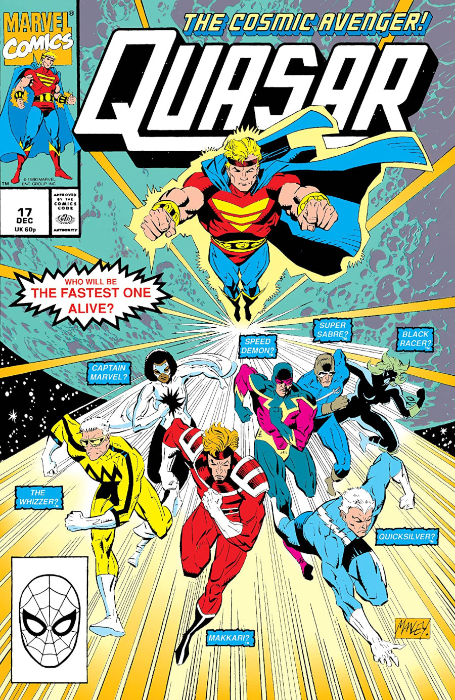 The Flash vs Makkari , Mercúrio, Capitão Marvel e outros velocistas da Marvel na HQ HQ "Quasar #17

